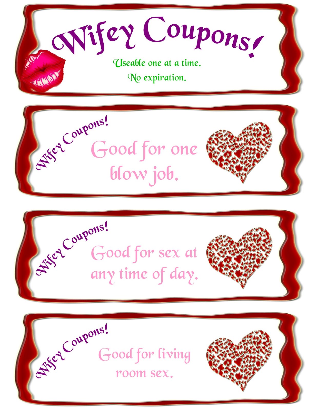 Wifey Coupons for Valentines Day **Adults Only**